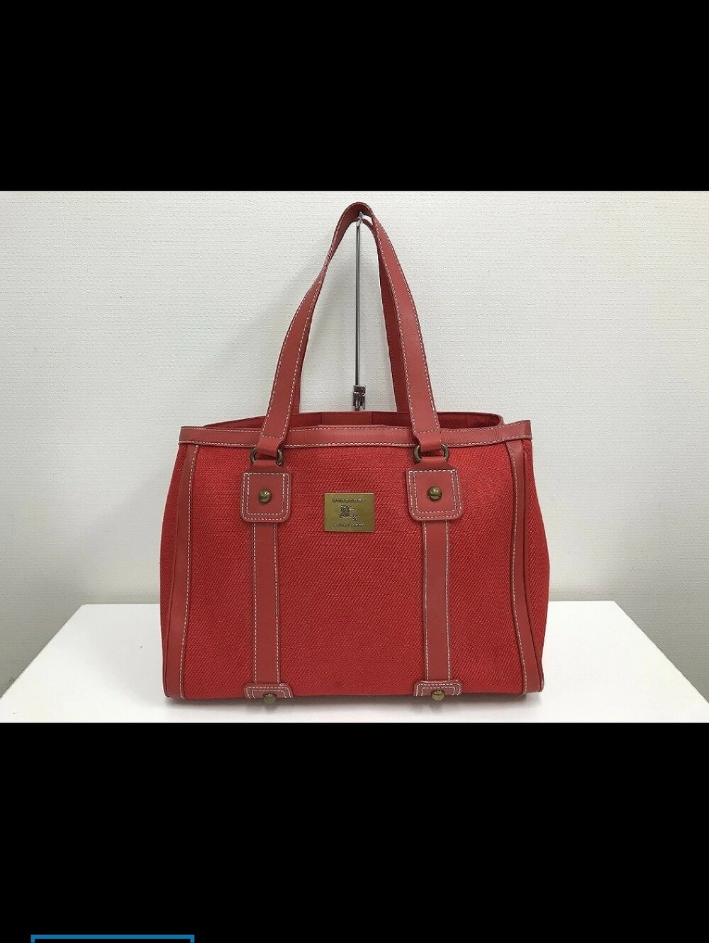 Vintage Burberry Blue Label Red Canvas Tote Bag